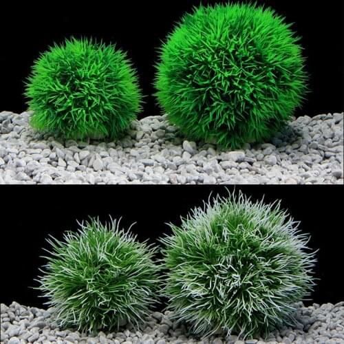Artificial Aquarium Water Grass Ball Plant Decoration Fish Tank Submersible Haystack Moss Ball Decor Background