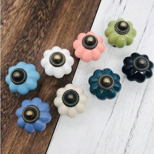 8x Chinese Ceramic Knobs Multi-color Design Cupboard Drawer Pull Kitchen Cabinet Door Wardrobe Handles Hardware Furniture Decors