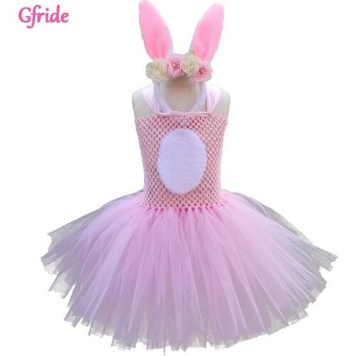 Summer Girls Rabbit Costumes For Princess Kids Animal Tutu Dress Cosplay Dressing Up Demon Outfits Children Fancy Dresses Pink