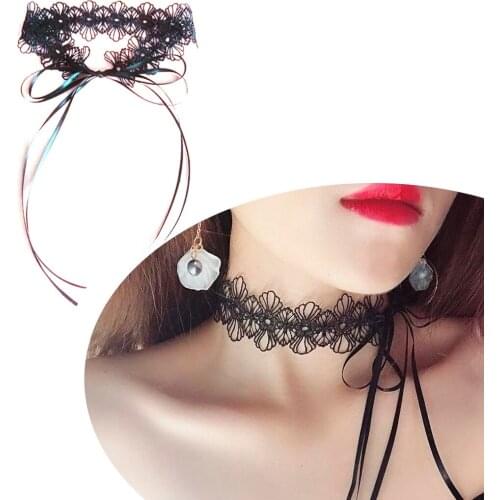 Lace Choker Adjustable Decorative Short Adjustable Tattoo Choker Lace Necklace Sexy Lace Necklace Neck Jewelry Accessories
