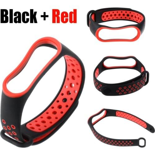 Fashion WatchBand Double Silicone Bracelet Wrist Strap Watch Band For Xiaomi Mi Band 4 3 Replacement Wrist bands Accessories