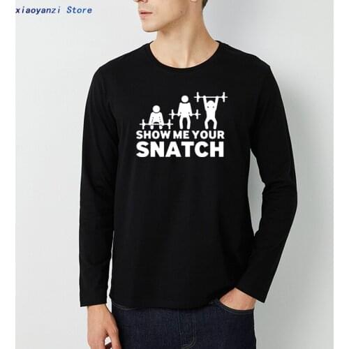 Show Me Your Snatch Funny Printed T Shirts Men spring Casual long Sleeve T-shirts Brand Clothing Tops Tees Camiseta Masculina