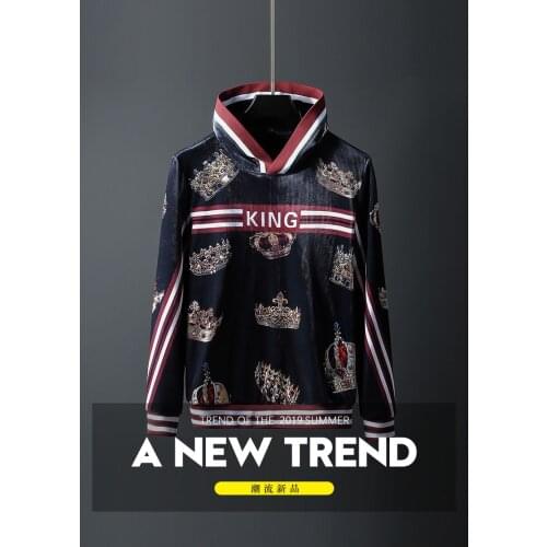 2020 new design Autumn and winter mens hooded Pullover printed casual Hoodie youth coat fashion top