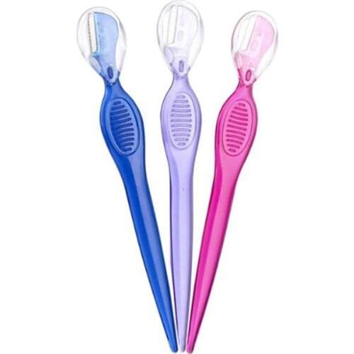 New 500pcs/lot Women Facial Face Razor Eyebrow Trimmers Blades Shaver Knife Blade Eye Brow Shaping Hair Remover Tool