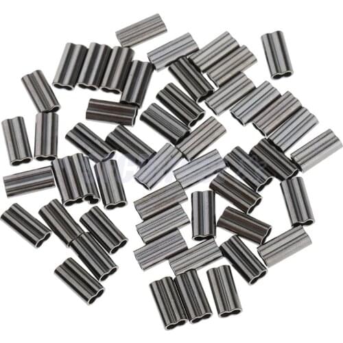 100pcs Fishing Line Crimp Sleeve Copper Tube 10mm Brass Tube Connector 1.5mm 2.0mm Sea Fishing Accessories Line Tube