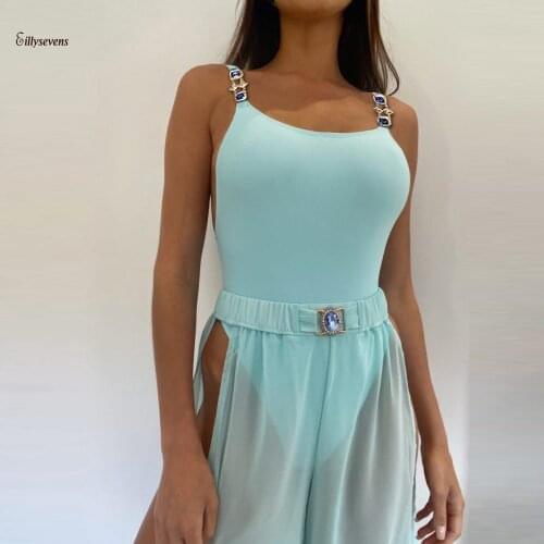 Solid Color Swimwear Womens Bikini 2021 Halter Crystal Conservative Swimsuit Women Backless Swimsuit Ropa Mujer