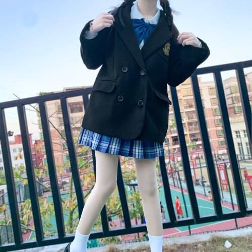 Japanese Style JK Preppy Style Coat Womens 2020 New Autumn and Winter Loose All-Match Student Suit school girl outfit
