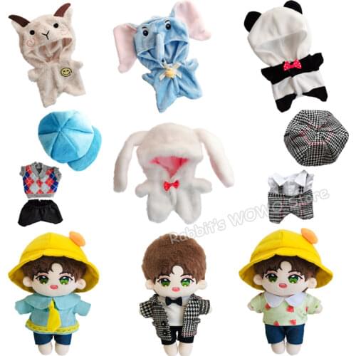 20cm Plush Dolls Clothes Outfit Accessories for Korea Kpop EXO Idol Dolls Pajama Bodysuit Clothing Fans Gift Collection