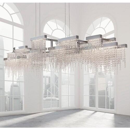 Postmodern simple crystal chandelier bedroom restaurant hotel lobby long tassel luxury chandelier
