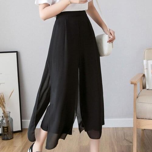 Casual Women Pants Solid Color High Waist Wide Leg Fake Two Pieces Loose Slacks Trousers for Daily Life pants women new fashion