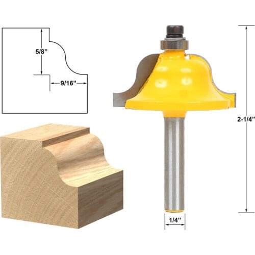 1pcs Roman Ogee Edging and Molding Router Bit - Large - 1/4" Shank