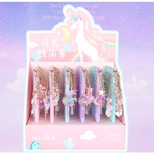 Unicorn Pendant Pen Super Cute Gel Pen 36 Pcs Per Set Cartoon Creative Pendant Pen Cute Student Stationery Black Signature Pen