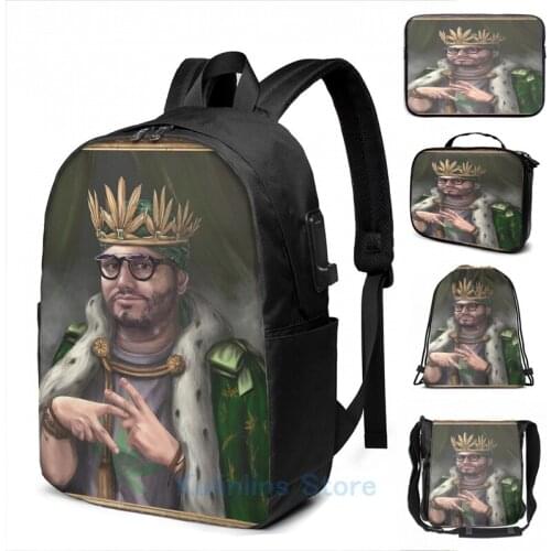 Funny Graphic print VAPE LORD USB Charge Backpack men School bags Women bag Travel laptop bag