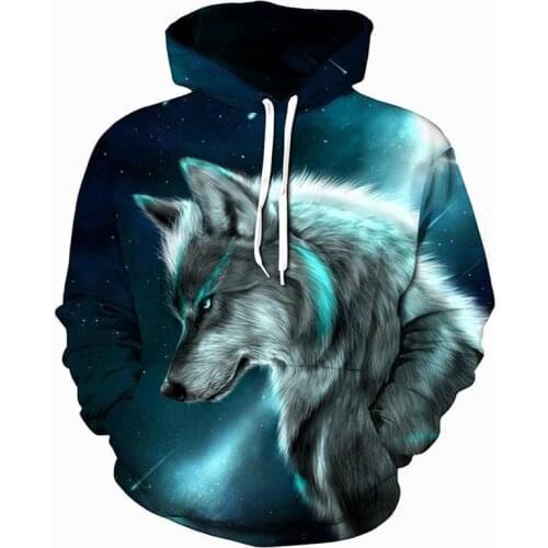 Boys Sweatshirts 3D Printing Mans Wommen Ice Fire Animal Wolf Series Pullover Animals Long Sleeve Hoodies Girls Tops Thin Hoodie