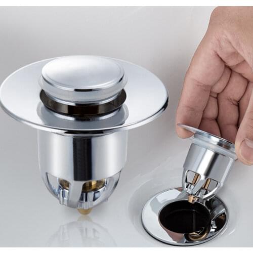 Universal Stainless Steel Basin Bounce Drain Drain Filter Deodorant Bathroom Plug Kitchen Bathroom Easy Installation Tool