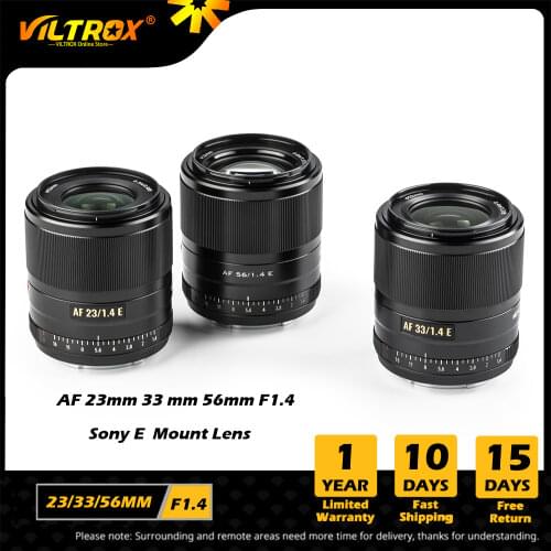 VILTROX 23MM 33MM 56MM F1.4 E Auto Focus lens APS-C Compact Large Aperture Lens for Sony Lens E-mount A9 A7RIV A7II Camera Lens