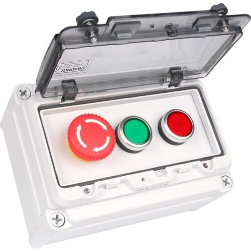 High-end outdoor flame-retardant waterproof button box emergency stop button switch box with protective cover power