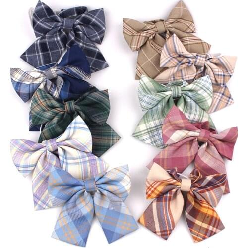 Feminine Plaid Bowtie Casual Bow tie For Women Uniform Collar Butterf Bowknot Adult Check Bow Ties Cravats Girls Bowties