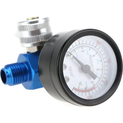 1/4” Spray Paint Gun Air Pressure Regulator Pressure Gauge Pneumatic Tool Accessory