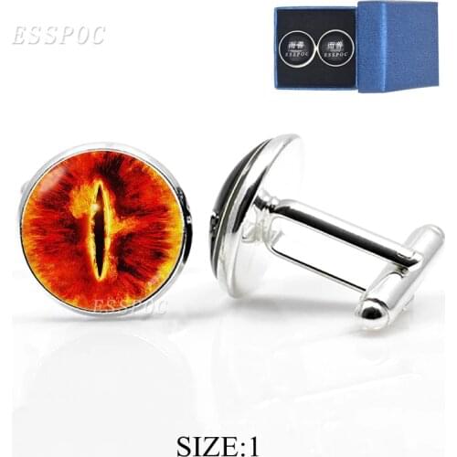 1 Pair Eye of Sauron Plated Men Wedding Cufflinks Dragon Evil Eye Jewelry Cuff Links Shirt Accessories Fathers Day Gift