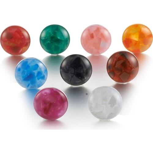 10pcs/lot Colorful 18mm Resin Snaps Buttons Natural Stone for Snap Bracelets Handmade Findings DIY Charms Summer Jewelry
