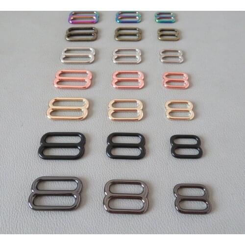 100PCS 15mm 20 25mm Webbing Metal Buckle Slider Adjuster For Bag Backpack Hardware Handbag Belt Loop Clasp Dog Collar Accessory