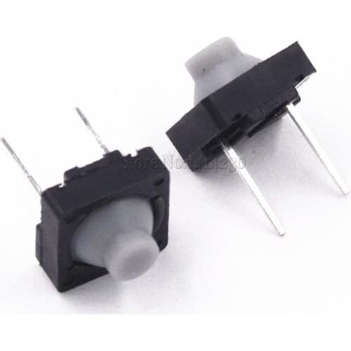 100PC Tact Switch 8*8mm DIP switches 2P conductive plastic buttons feel good silicone button switch touch switch Middle 2 pins