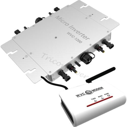 1200W solar grid tie micro inverter with wireless communication+WVC modem,MPPT pure sine wave 22-50V DC