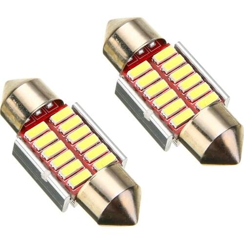 2Pcs 31mm Festoon Lights 4014 C5W 12V LED Canbus Car Auto Interior Doom Lamp Car Styling Light Plug and Play