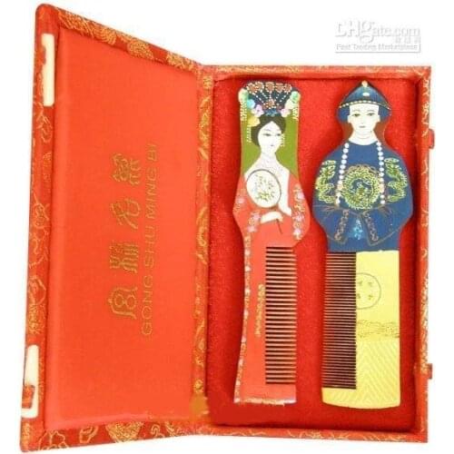 2019 Guaranteed 100% Chinese Characteristics giftguangxu and zhenfei wooden comb good gift for bus