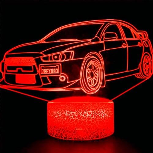 2021Cool Supercar 3D Lamp LED USB Fashion Grand Touring car Night Light Boys Kids Gifts Home Bedroom Desk Beside Sleeping Decor