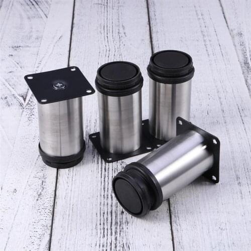4pcs Stainless Steel Furniture Support Feet Adjustable Replacement Cabinet Legs Sofa Coffee Table Support Legs for Home