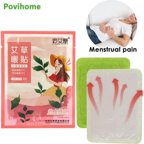 5Pcs Wormwood Warm Patch Menstrual Pain Warmer Sticker Lasting Heat Patch Keep Hand Foot Belly Warm Relieve Dysmenorrhea Paste