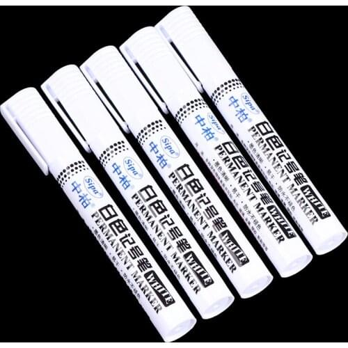 5pcs Waterproof Permanent Marker Pen White Ink Blackboard Oily Supplies Teacher Pens For School Quick-drying Pen Mark