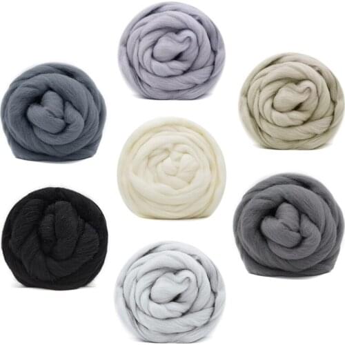 70g (10gx7 Colors) Needle Felting Wool 19 Microns Superfine Merino Wool Natural Wool Roving Wool for Needle Felting Kit