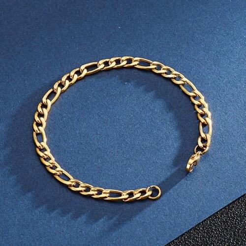 Fashion Bulgaria Gold Cuban Chain Bracelet Men Women Stainless Steel 19-24cm Link Chain 7mm Width Chunky Bracelets Jewelry 2020