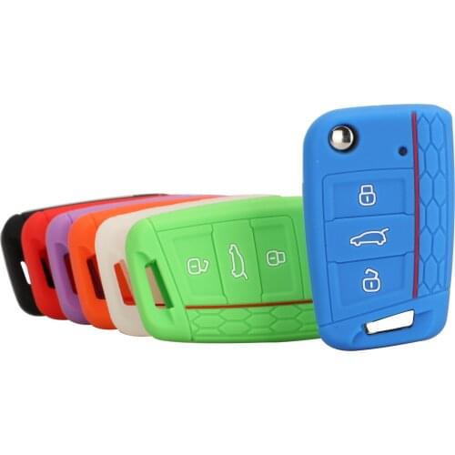 Kutery 3 Buttons Remote Key Case Silicone Set Shell For VW Volkswagen Golf 7 mk7 Skoda Octavia A7 Car Accessories