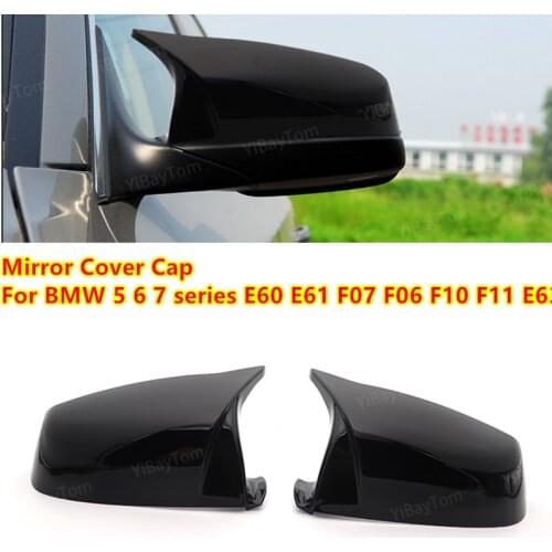 Black Color Mirror Cover Cap Rearview Cap Shell For BMW 5 6 7 Series E60 E61 E63 E64 F01 F02-F04 F06 F07 F10 F11 F12 F13
