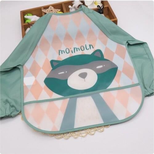 Baby Stuff Version Of Men And Women And Children Waterproof Coveralls Baby Bibs Bibs Eating Dinner Painting Clothes Long Sleeves