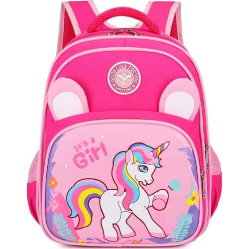 3D Cartoon Unicorn Kids School Bag Kawaii Soft Pink Unicorn Cute Kindergarten Backpack Toddler Baby Bag Children Gift