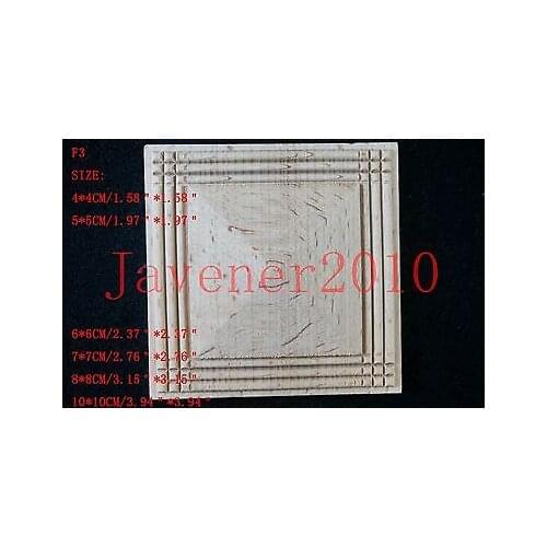 F3 -8x8cm Wood Carved Square Onlay Applique Unpainted Frame Door Decal Working carpenter Wall