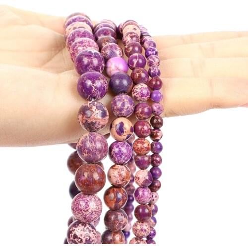 Purple American Turquoises Howlite Natural Stone Beads Loose Spacer Bead For Jewelry Making Bracelets DIY Strand 4/6/8/10/12MM