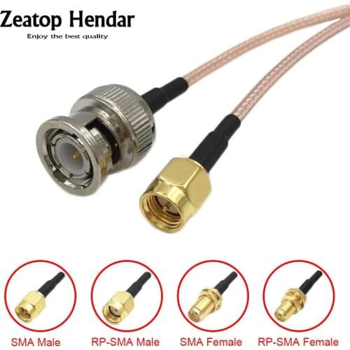 1Pcs RG316 Cable BNC Male Jack to 4Types SMA / RP-SMA Male / Female Plug Straight RF Coaxial Pigtail Jumper Wire 50Ohm Adapter
