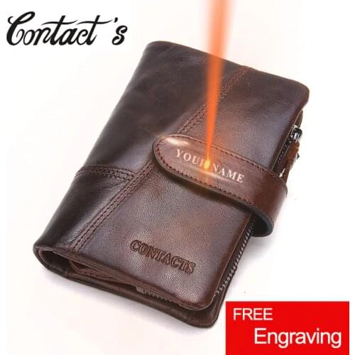 Retro Wallet For Men Genuine Leather Vintage Brand Male Clutch Bag Design Removed Coin Purse Zip&Hasp Credit Card Holder 4 Color