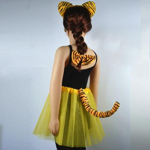 Adult Children Girl Animal Tiger Costume Cosplay Props Birthday Party Carnival Halloween Christmas - Headband Tail Tie Skirt