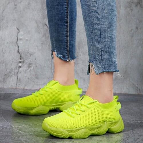 Womens Gym Sneakers Free Shipping Breathable Mesh Women Sports Shoes Platform Summer Outdoor Green Running Shoes for Men Women