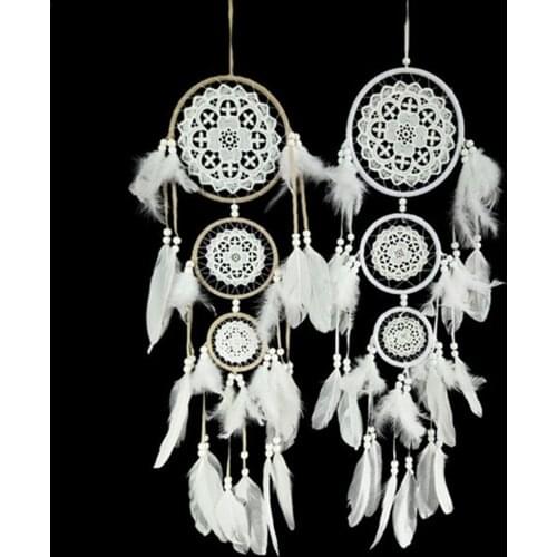 Lace Dream Catchers Handmade Decorative Wall Hanging Ornaments Crochet Lace Dream Catcher Wind Chimes Wedding Decor