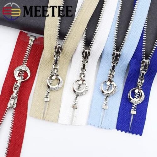 Meetee 2/5pc 3# Metal Zipper Close-End 20/30cm Open-End 40-70cm for Sewing Bags Cgarment Purse Auto Lock Zip DIY Material