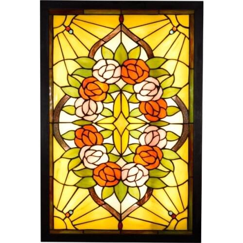 Mural Lamp Pastoral Tiffany Pastoral Rose Flower Living Room Bedroom Corridor Bathroom Wall Lamp