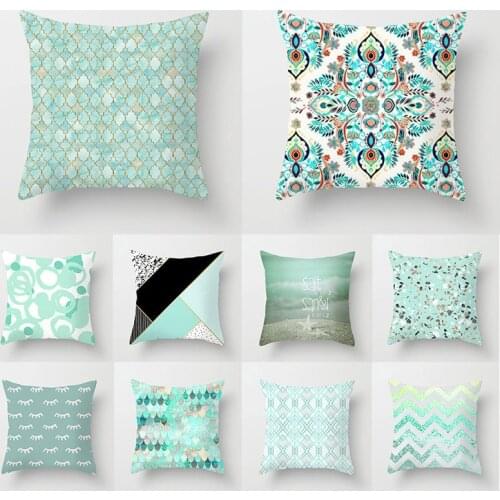 Mint Green Cushion Covers Modern Nordic Sofa Pillows Case Geometric Throw Pillows Cover Decorative Pillow Cover Home Supplies
